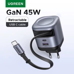 UGREEN Nexode Chargeur 45W avec câble USB-C rétractable